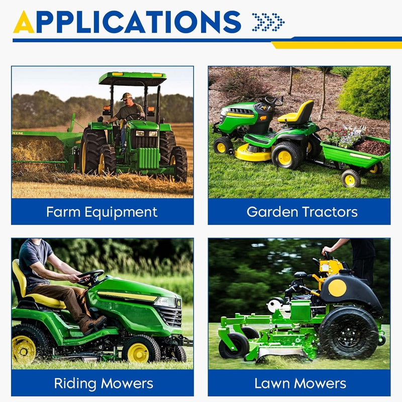 BowLift | 13x5-6" Flat Free Lawn Mower Tires 3.25"-5.9" Hub 2 Pack Tubeless Tractor Tires with 3/4" Greased Bushing