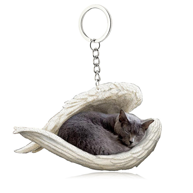 BowLift | Acrylic Cat Angel Keychain