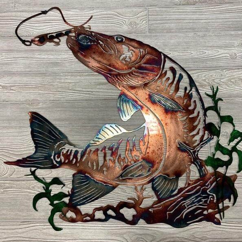 BowLift | Solo Mallard Hunting & Trout Fishing Scene Creative Metal Wall Art Craft