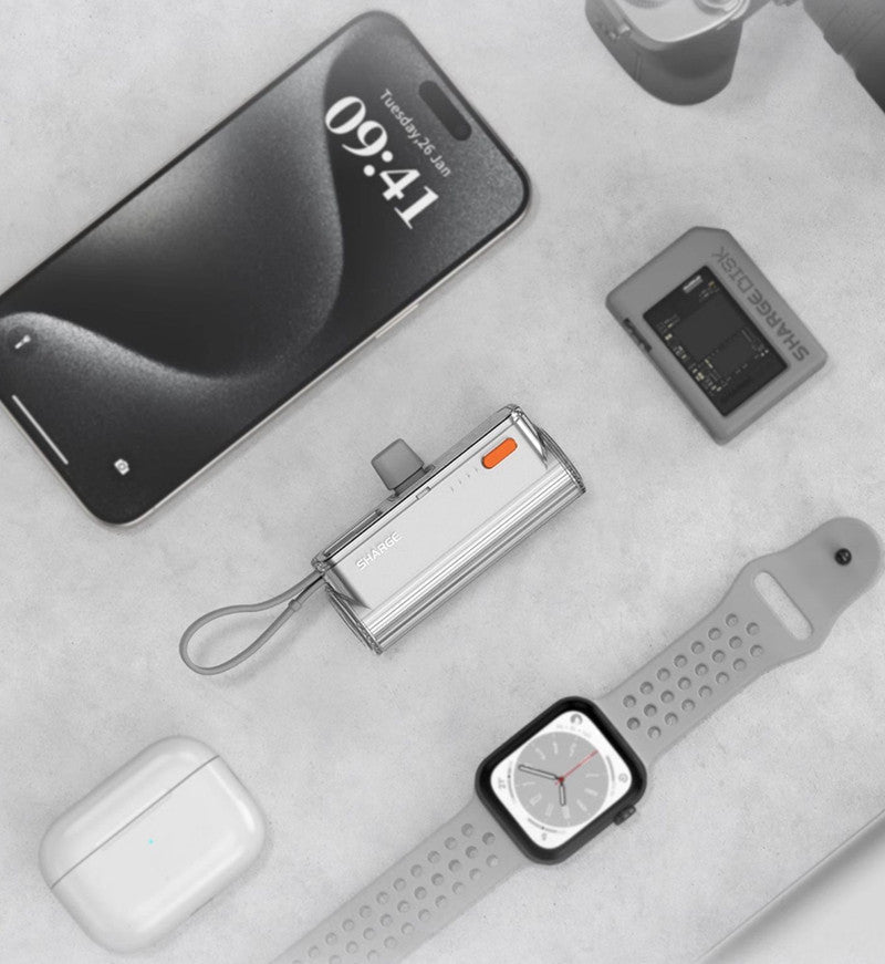 BowLift | 5000mAh Mini Capsule Built-In Cable Power Bank