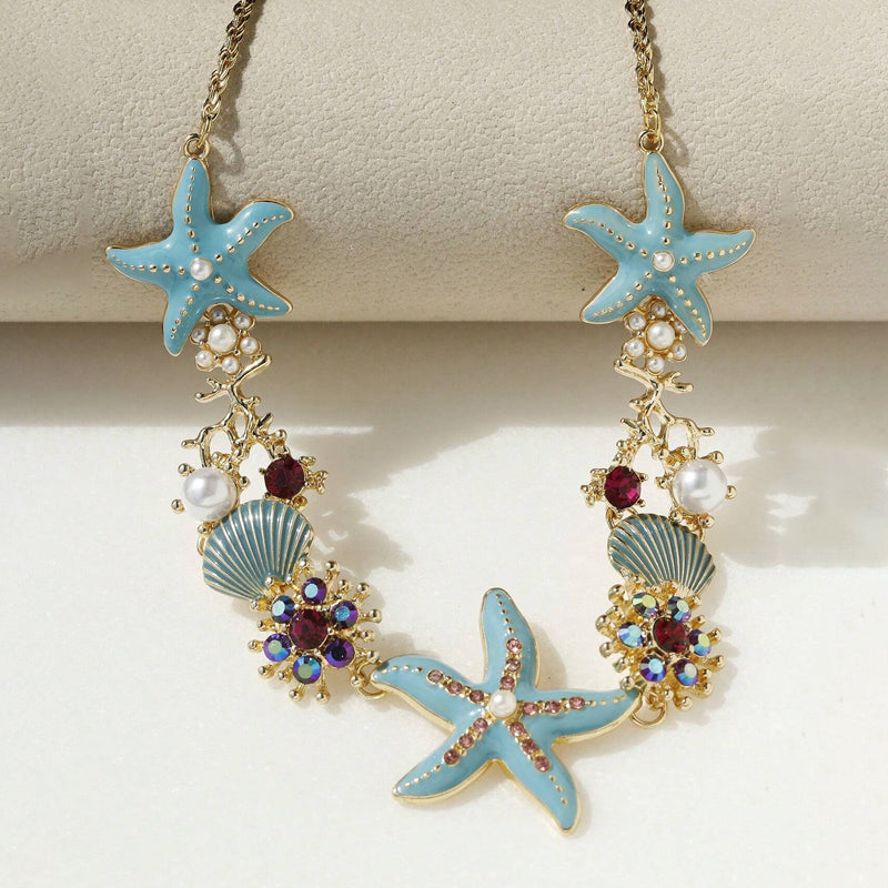 BowLift | Shell Starfish Pearl Necklace