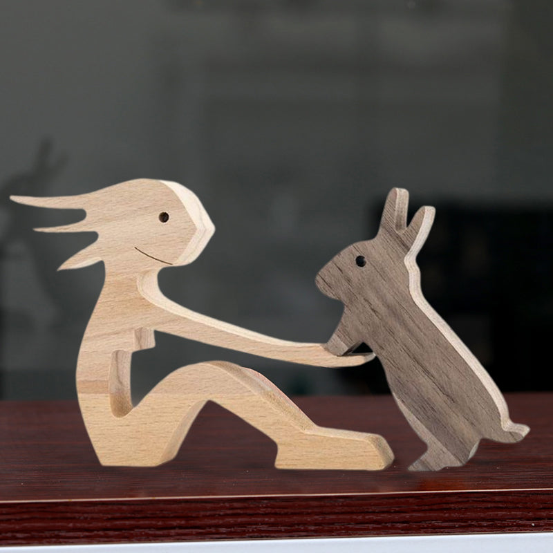 BowLift | Gift For Pet Lovers - Wood Sculpture Table Ornaments - The Love Between You And Your Fur-Friend