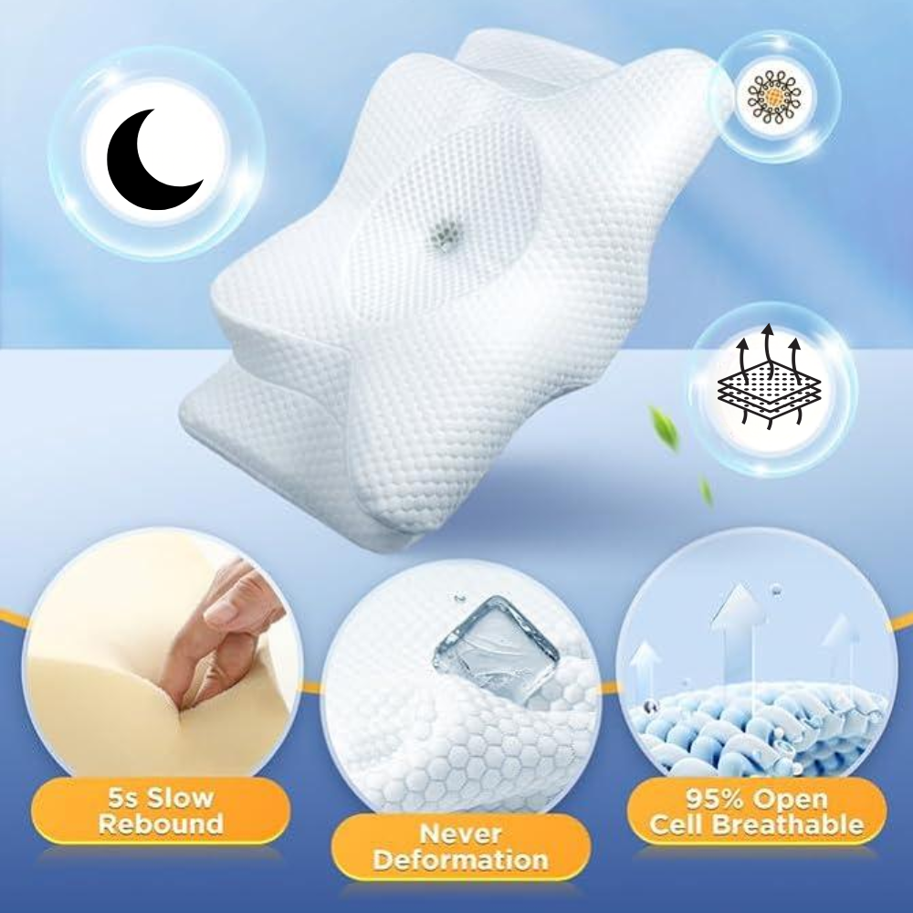 BowLift | Pillow for Side & Back Sleepers – Orthopedic Memory Foam Pillow for Neck & Shoulder Pain Relief and Perfect Sleep Alignment
