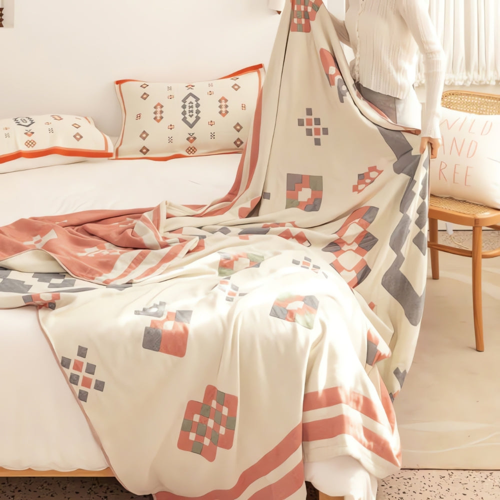 BowLift | Chevron Design Four-Layer Cotton Blanket