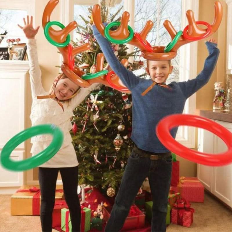 BowLift | Inflatable Reindeer Antler Ring Toss Game Set