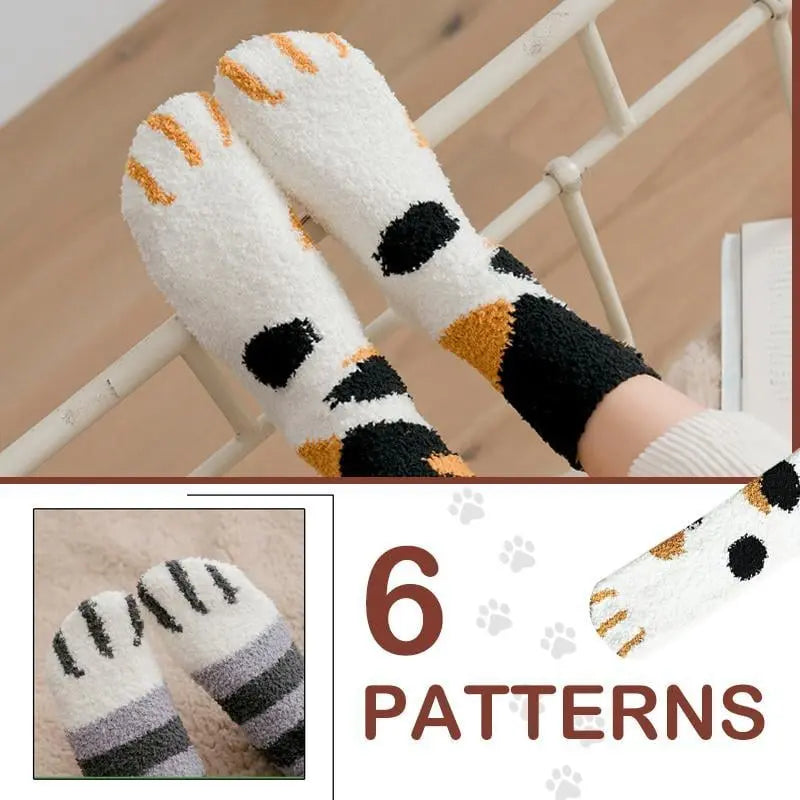 BowLift | Cozy Cat Paw Socks – Plush Fleece Ankle Socks with Elastic Fit