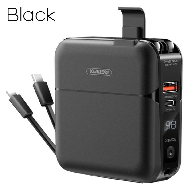 BowLift | 4-in-1 Fast Charging Wall Charger, with Power Bank Function, Charging Cable & Phone Adapter, for Home, Office and Travel (US Standard Plug)