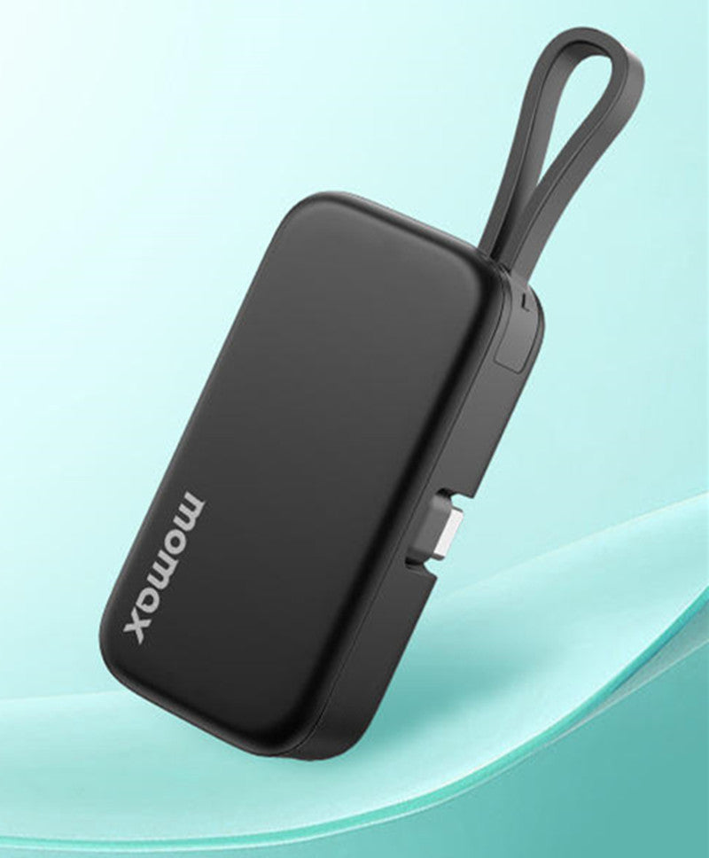 BowLift | 5000mAh Mini Capsule Portable Power Bank With Built-in Fast Charging Cable