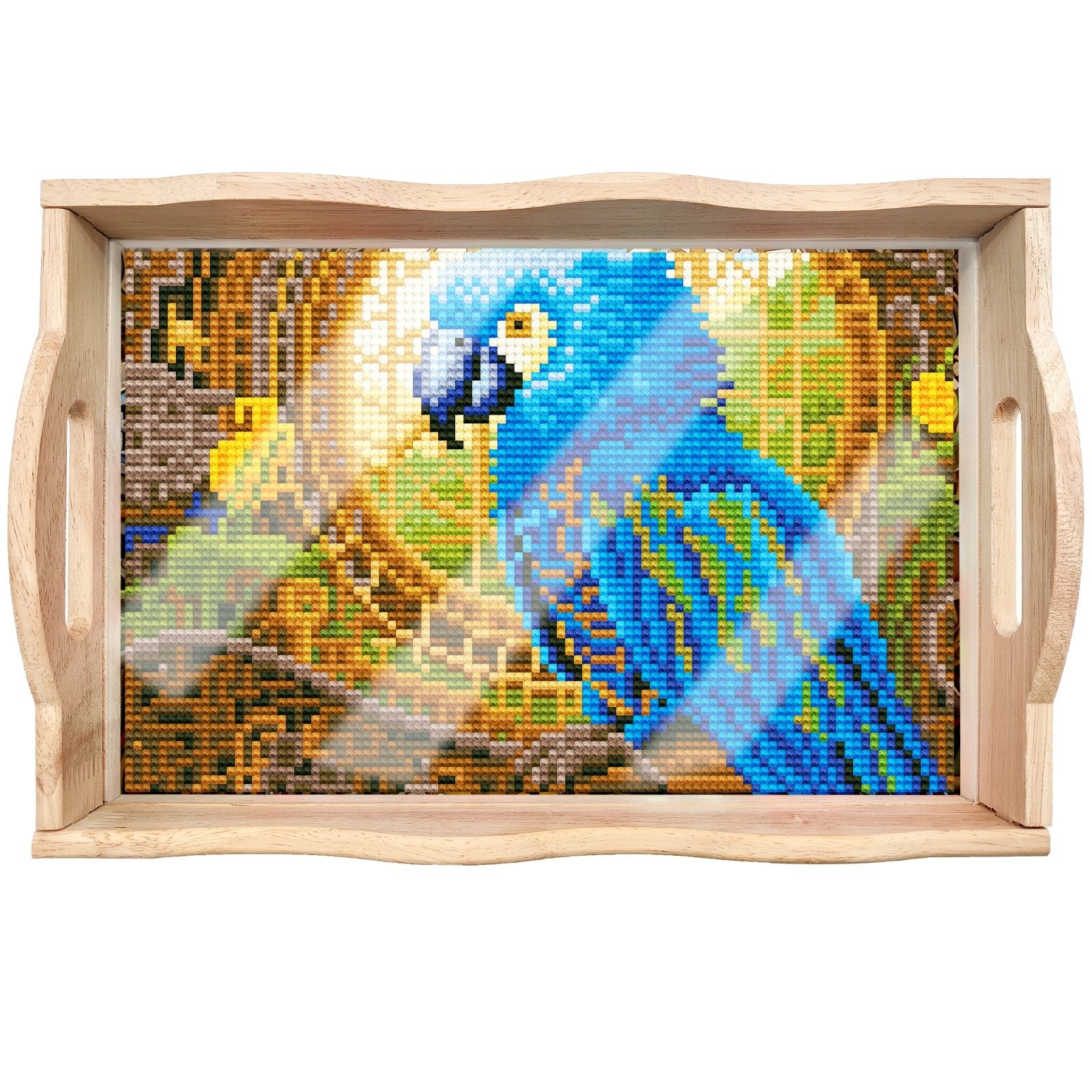 BowLift | DIY Diamond Painting Wooden Tray Food Tray with Handle Living Room Decoration Mandala Wooden Tray Kit
