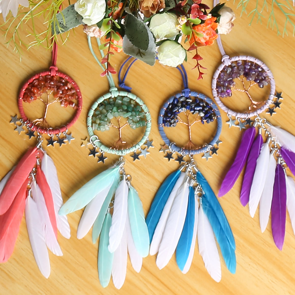 BowLift | Frendorf Tree of Life Gemstone Dreamcatcher Hanging Jewelry