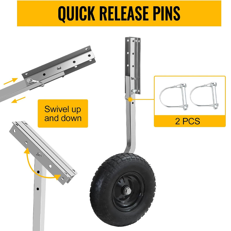 BowLift | 12" Boat Launching Wheels with 500lbs Load Capacity Aluminum Transom Launch Wheels