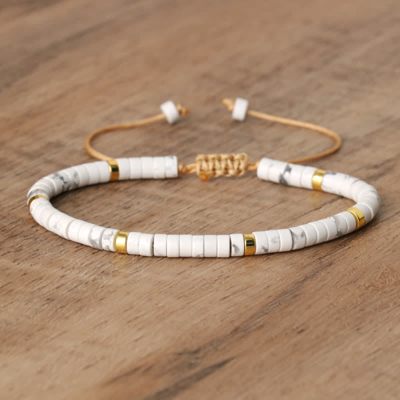 BowLift | Braided bracelet with 2.4 mm natural stone rollers – Seraphina