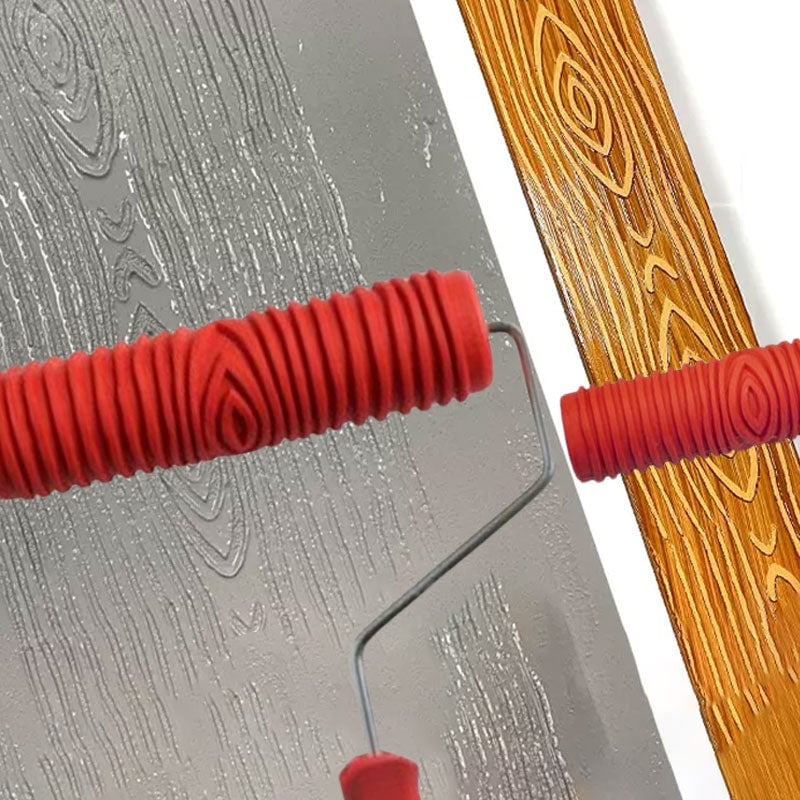 BowLift | Embossing Paint Roller | Patterned Wall Decoration Tool | Rubber Roller with Handle