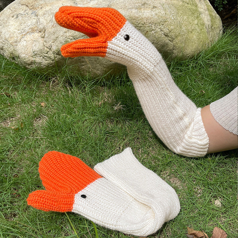 BowLift | Funny Crochet Goose Mittens