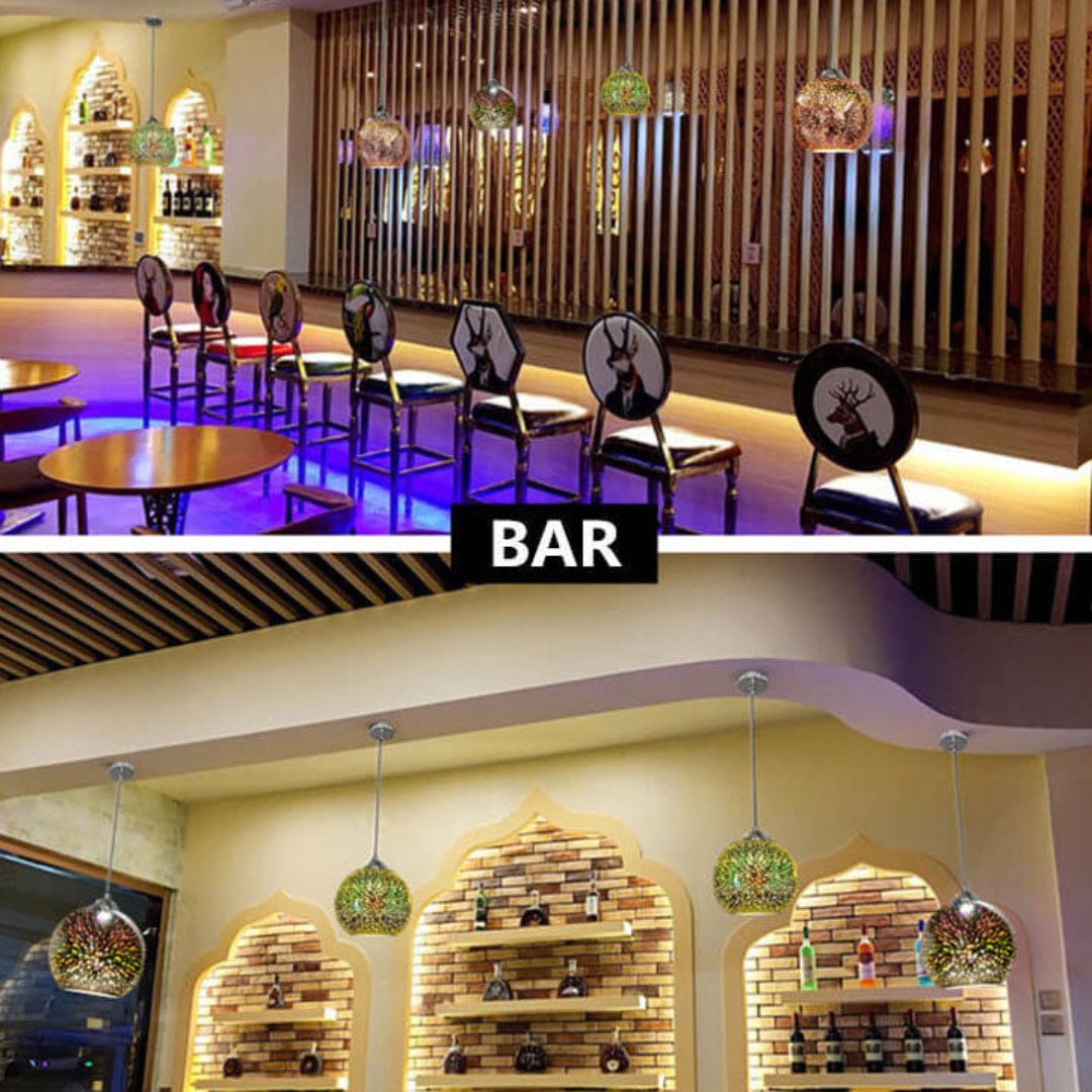 BowLift | Modern creative 3D colorful firework glass 1-light dome pendant lamp