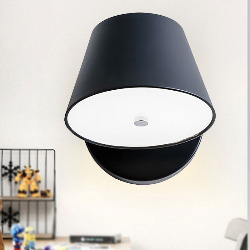 BowLift | Pink/Yellow/Black Cone Wall Lamp Macaron 1 Light Metal Wall Light in White/Warm Light