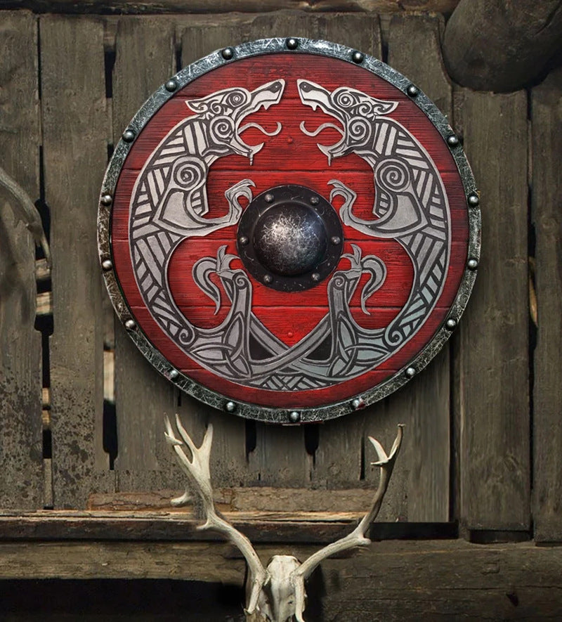 BowLift | Eivor Valhalla Raven Battle Damaged Viking Wooden Shield 30CM