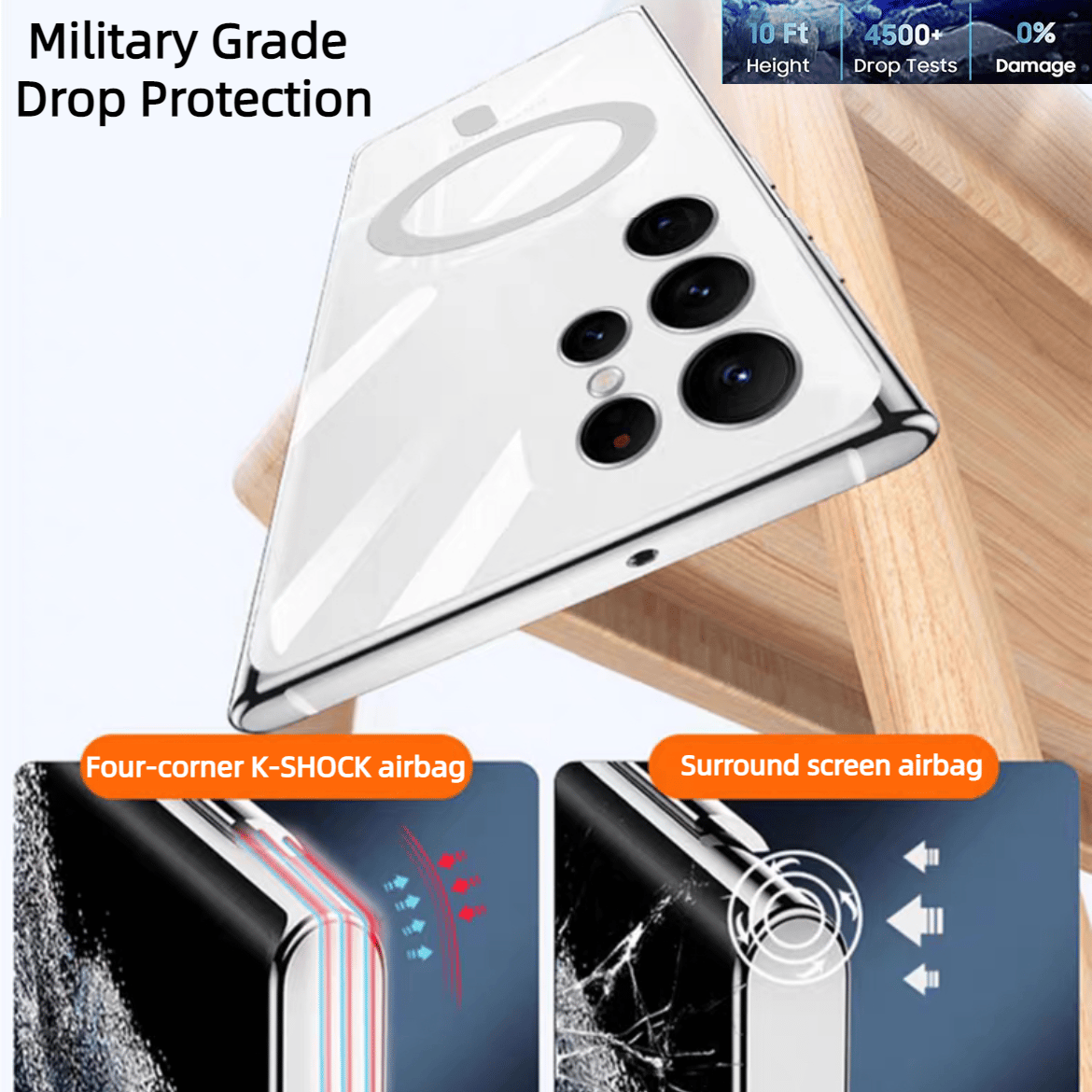 BowLift | Transparent Luxury Coating Magnetic Cover for Samsung