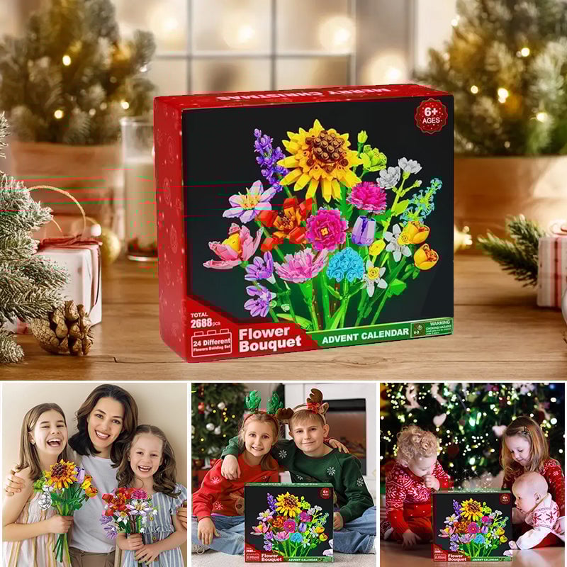 BowLift | Flower Bouquet Building Block Christmas Advent Calendar Set - Christmas Gift