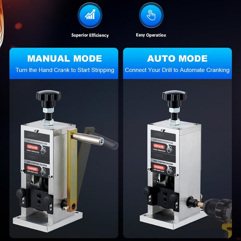 BowLift | Manual Wire Stripper Machine 0.06"-1" Wire Stripping Tool for 1.5-25 mm Scrap Wire Copper Wire Stripper