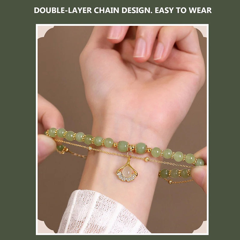 BowLift | Gold Plated Natural Jade Bracelet