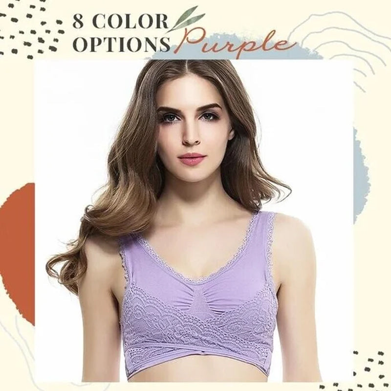 BowLift | Front Cross-Side Buckle Lace Bra