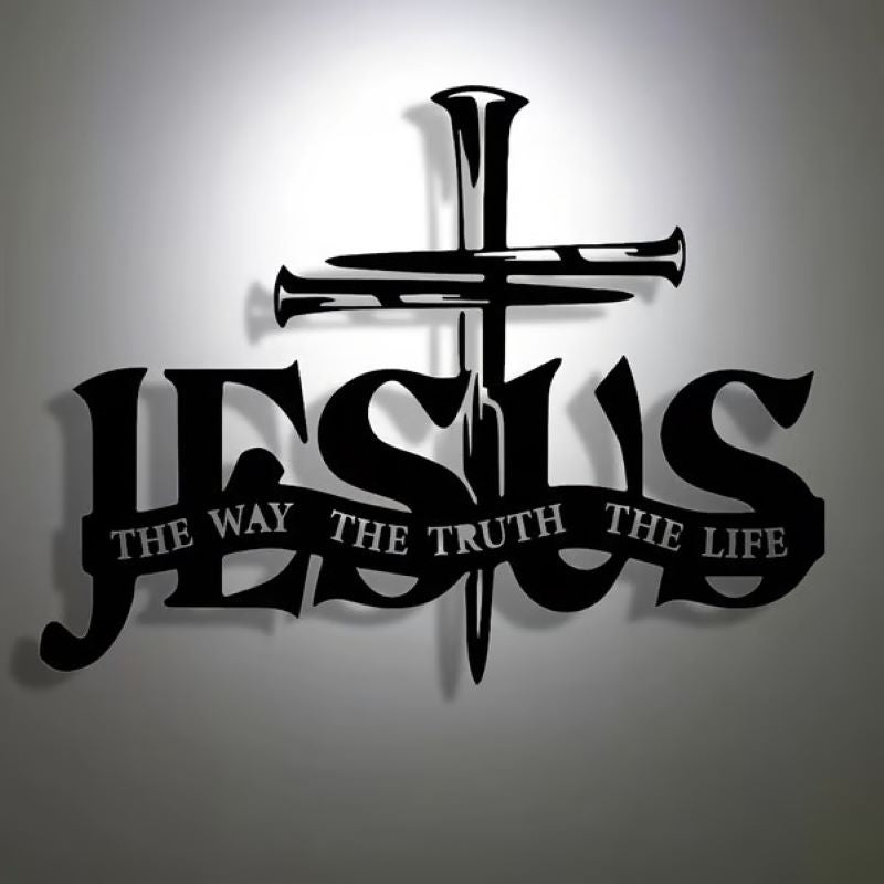 BowLift | Jesus and cross metal silhouette wall decoration