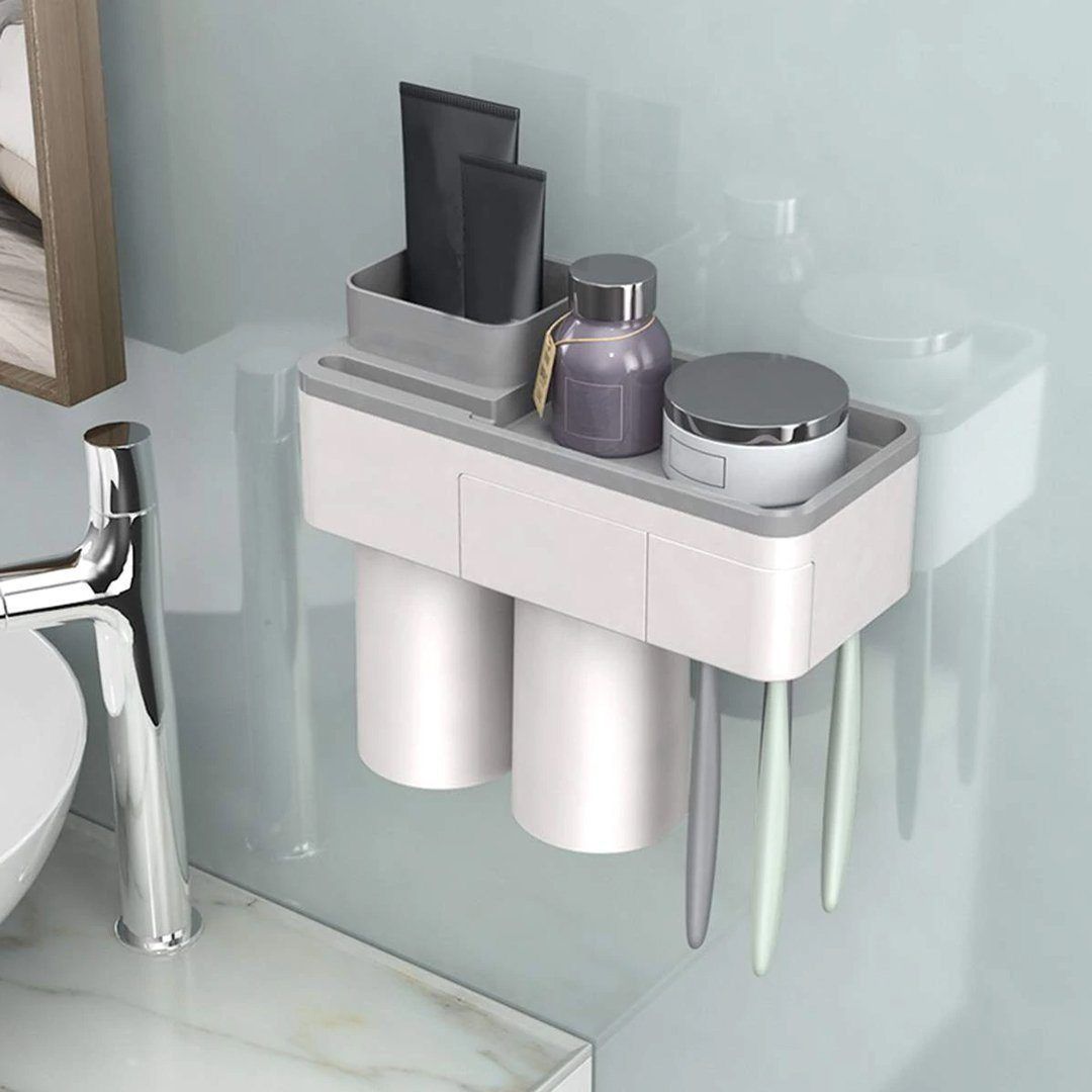 BowLift | Practical toothbrush holder set with toothpaste dispenser