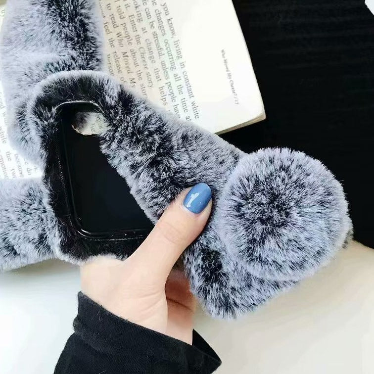 BowLift | Grey Fox Hair Fur Ball Grid Design Iphone Cases