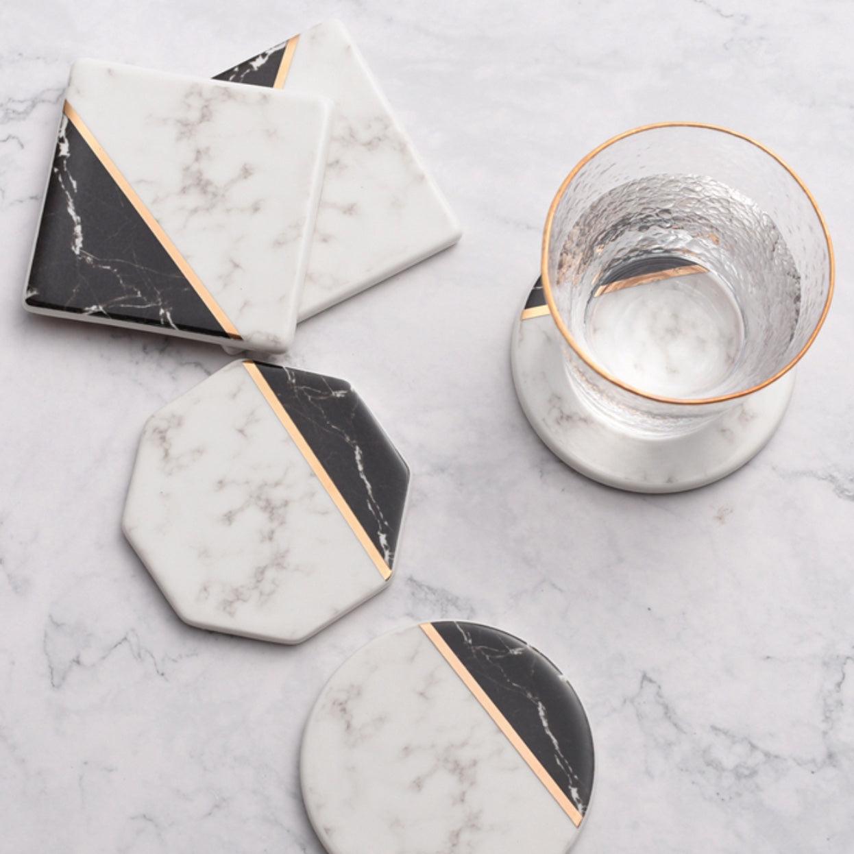 BowLift | Elegant Marble Ceramic Coasters