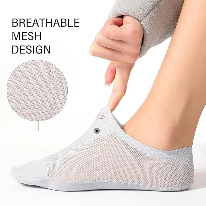 BowLift | 4 Pair Breathable, Invisible Moisture-Wicking Mesh Socks
