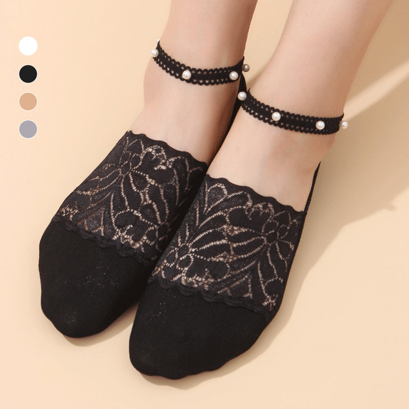 BowLift | Elegant Pearl Lace Socks