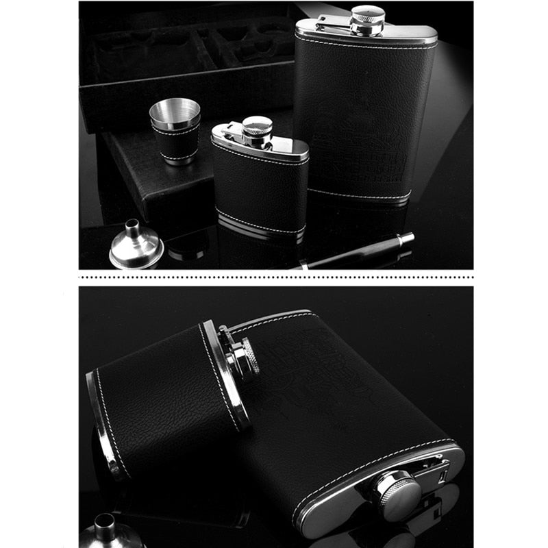 BowLift | 9oz High-Quality Stainless Steel 304 Flask Set Whiskey Wine Bottle Alcohol Drink Bottle Travel Drinkware For Gifts