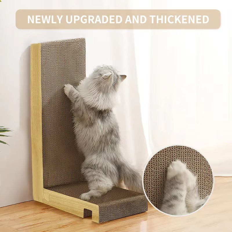 BowLift | Durable L-Shaped Cat Scratching Post with Claw-Grinding Board