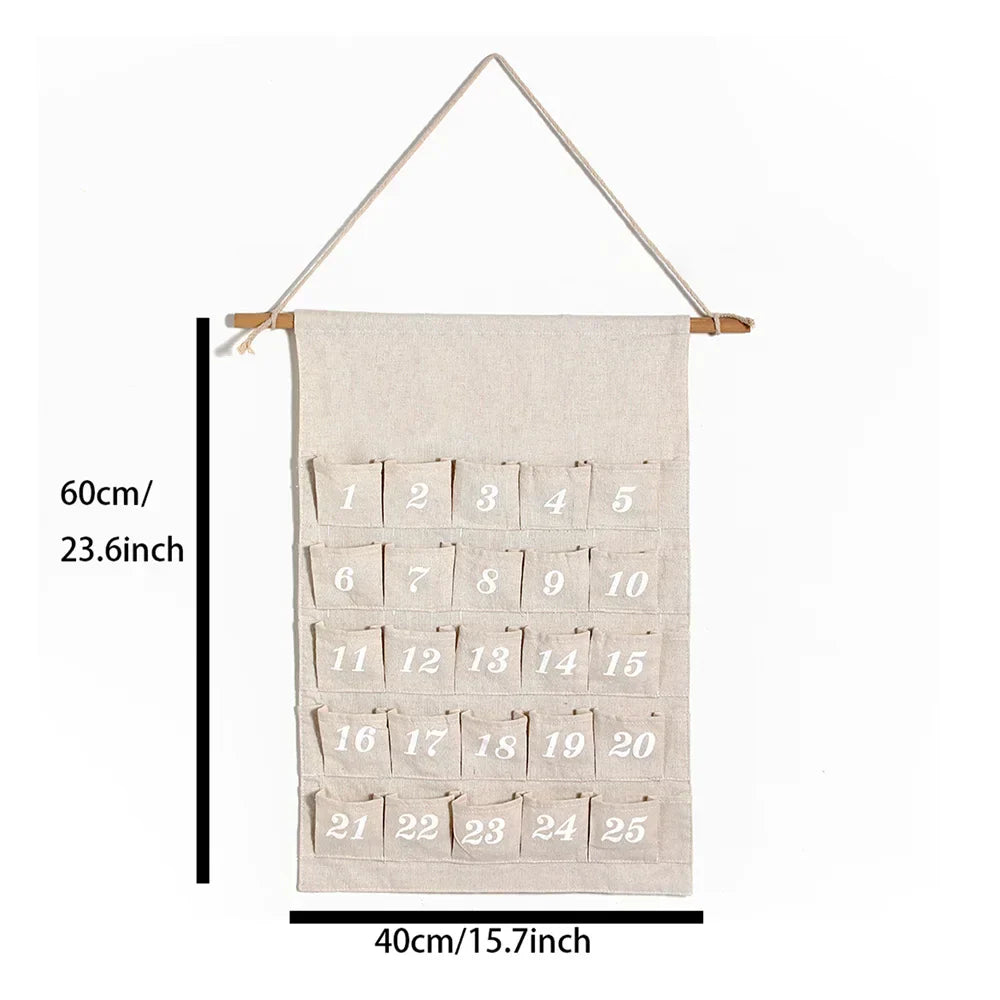 BowLift | Cotton Advent Calendar with 24 Pockets – Sustainable & Reusable Christmas Decoration