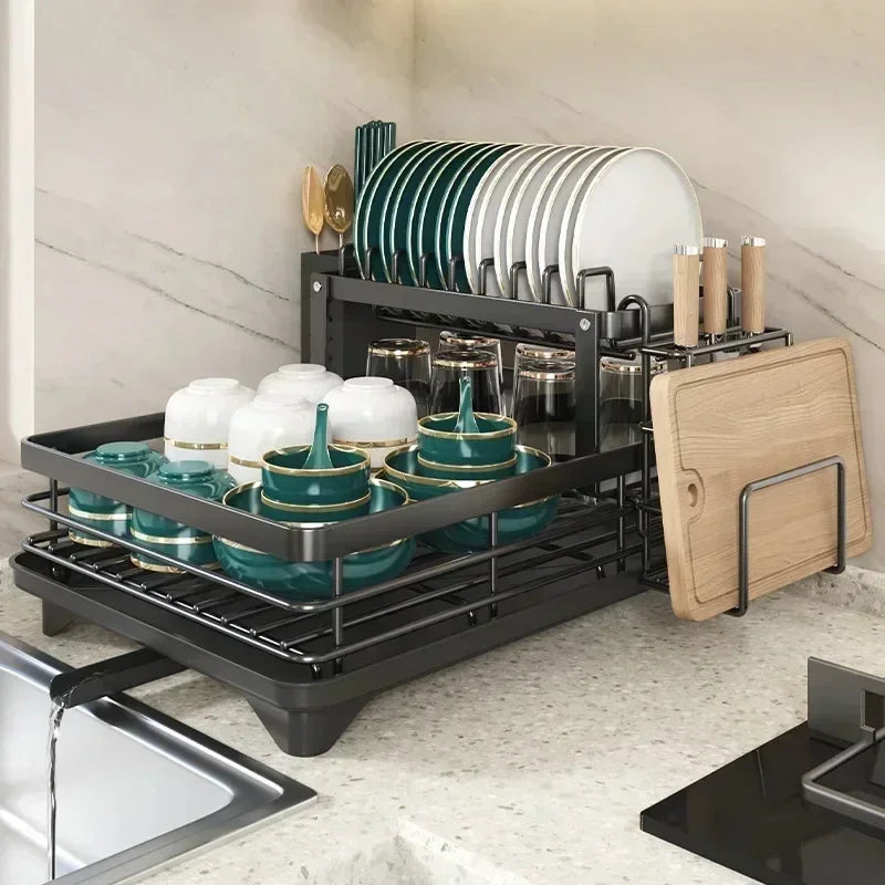 BowLift | Adjustable Dish Drying Rack – Space-Saving Kitchen Drainer for Small & Large Kitchens