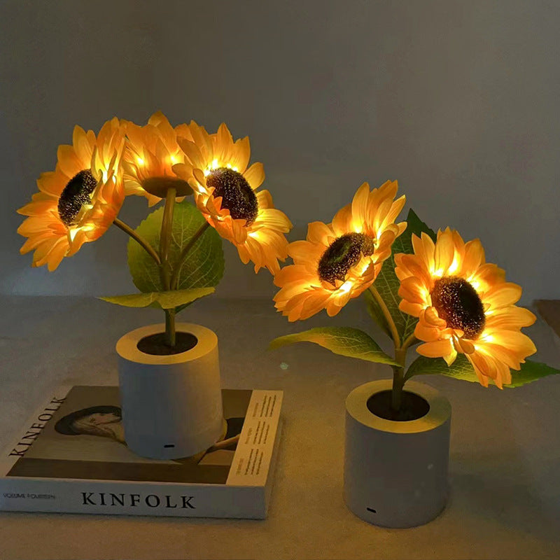 BowLift | LED Sunflower Table Lamp - Decorative Lighting Fixture for Home Decor & Nightstand Use