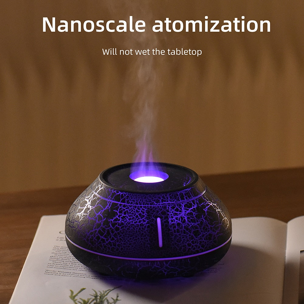 BowLift | Air humidifier crack volcano flame essential oil diffuser ultrasonic cool mist maker LED essential oil lamp air diffuser