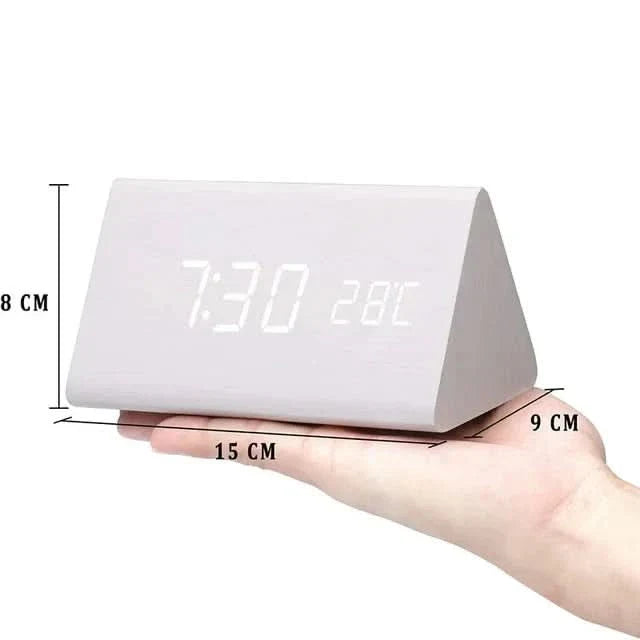 BowLift | Wood LED Alarm Clock – Voice & Temp Display