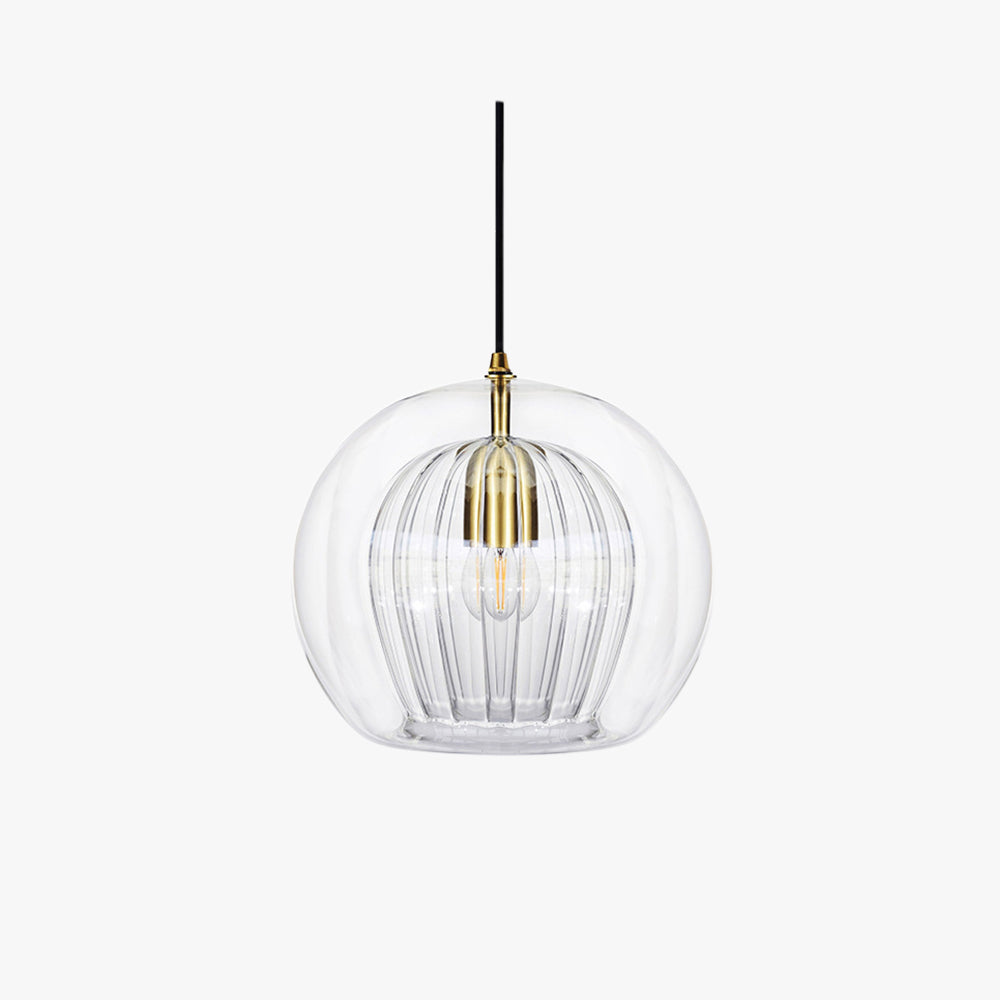 BowLift | ShineSphere - Amber Pendant Light with Radiant Elegance