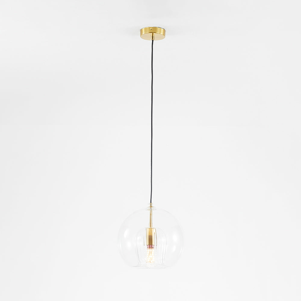 BowLift | ShineSphere - Amber Pendant Light with Radiant Elegance