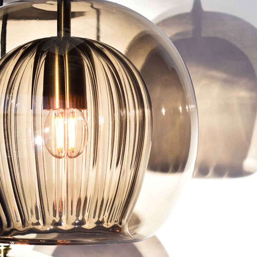 BowLift | ShineSphere - Amber Pendant Light with Radiant Elegance