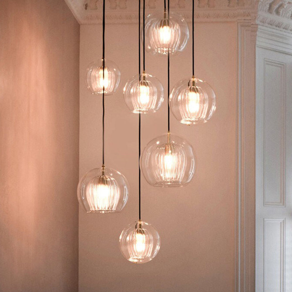 BowLift | ShineSphere - Amber Pendant Light with Radiant Elegance