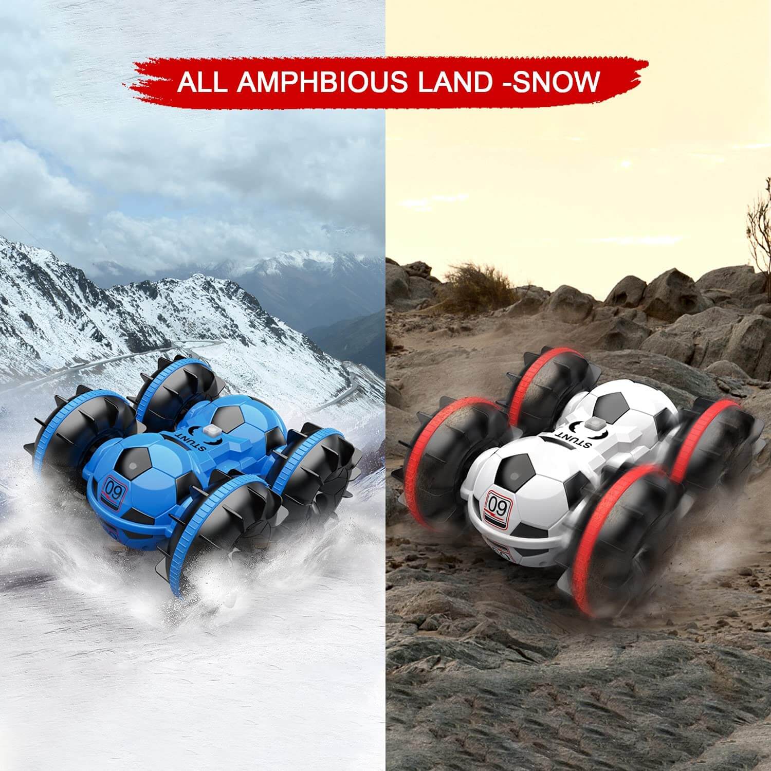 BowLift | Amphibious Remote-Controlled Car, All-Terrain Football, Remote-Controlled Boat, Pool Toy, Gift for Boys and Girls