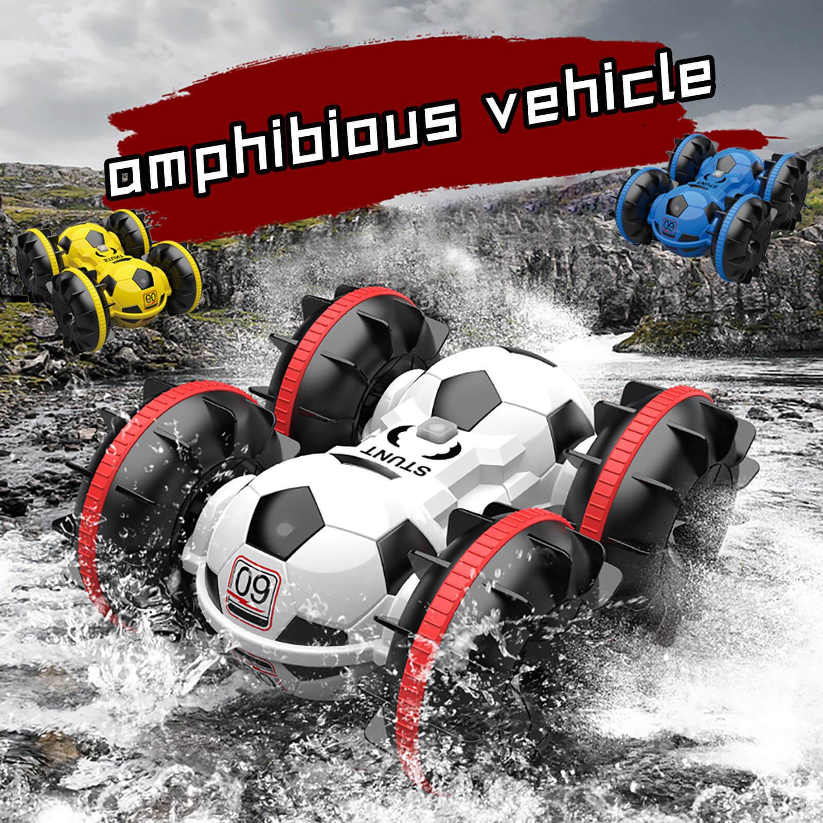 BowLift | Amphibious Remote-Controlled Car, All-Terrain Football, Remote-Controlled Boat, Pool Toy, Gift for Boys and Girls