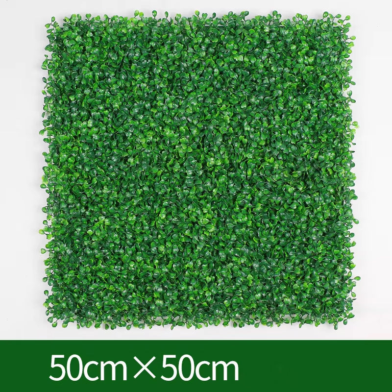 BowLift | 14 PCS 50*50cm Artificial Grass Wall Uv Protected Boxwood Hedge Artificial Green Plant Wall Panel Outdoor Decoration For Banquet Party