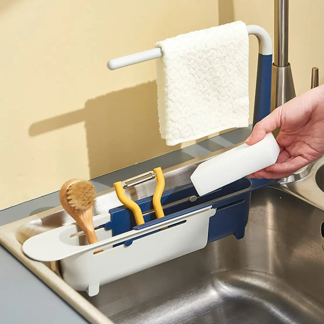 BowLift | Expandable dish rack with towel bar – Suitable for many sink sizes