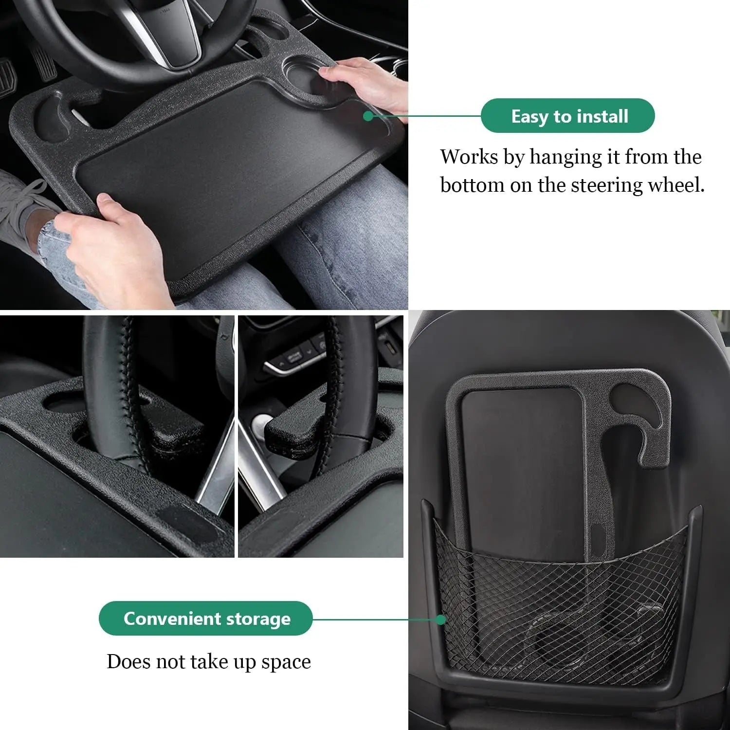 BowLift | Car Dining Table & Laptop Holder – Directly mountable at the steering wheel