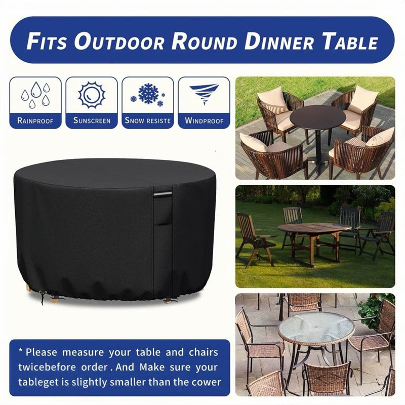 BowLift | Round Waterproof Garden Furniture Cover | Heavy-Duty, UV-Resistant & Adjustable for Outdoor Tables and Chairs