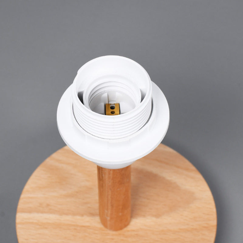 BowLift | Traditional Japanese Cylinder Wood Fabric 1-Light Table Lamp for the Living Room